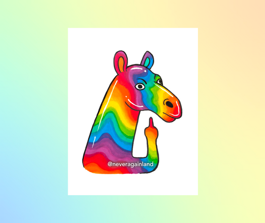 F U Rainbow Horse - Prints