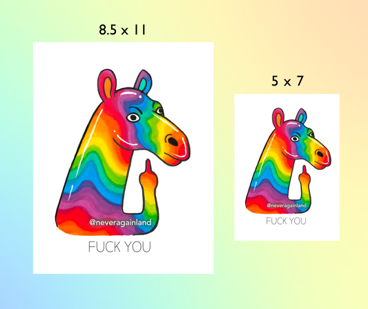 F U Rainbow Horse - Prints